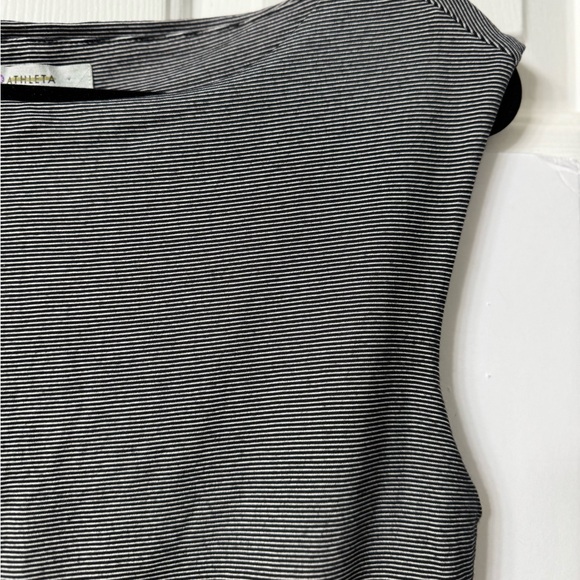 #7 ATHLETA Dress  XSP Navy/White tiny stripes Boat Neck, Sleeveless, Lined - Picture 8 of 15